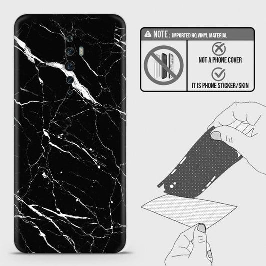 Oppo Reno 2F Back Skin - Design 6 - Trendy Black Marble Skin Wrap Back Sticker