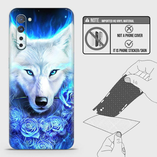 Oppo Reno 3 5G Back Skin - Design 2 - Vintage Galaxy Wolf Skin Wrap Back Sticker