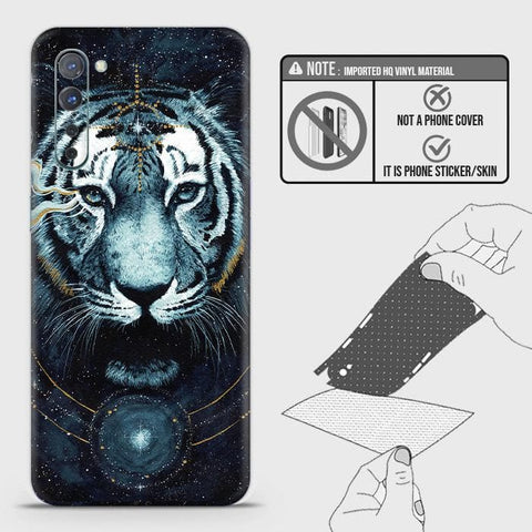 Oppo Reno 3 5G Back Skin - Design 4 - Vintage Galaxy Tiger Skin Wrap Back Sticker