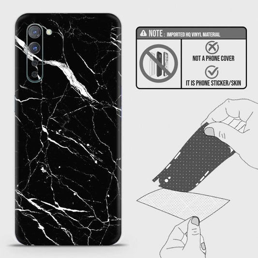 Oppo Reno 3 5G Back Skin - Design 6 - Trendy Black Marble Skin Wrap Back Sticker