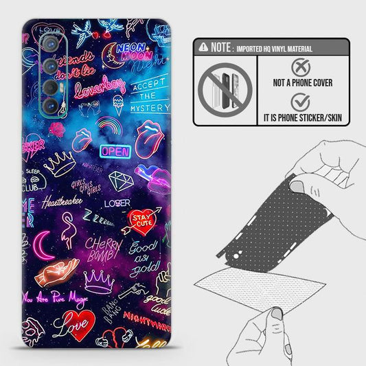 Oppo Reno 3 Pro 5G Back Skin - Design 1 - Neon Galaxy Skin Wrap Back Sticker