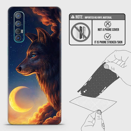 Oppo Reno 3 Pro 5G Back Skin - Design 5 - Mighty Wolf Skin Wrap Back Sticker