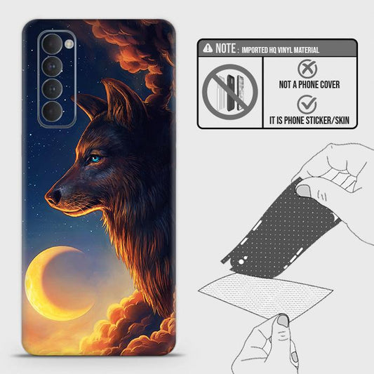 Oppo Reno 4 Pro Back Skin - Design 5 - Mighty Wolf Skin Wrap Back Sticker