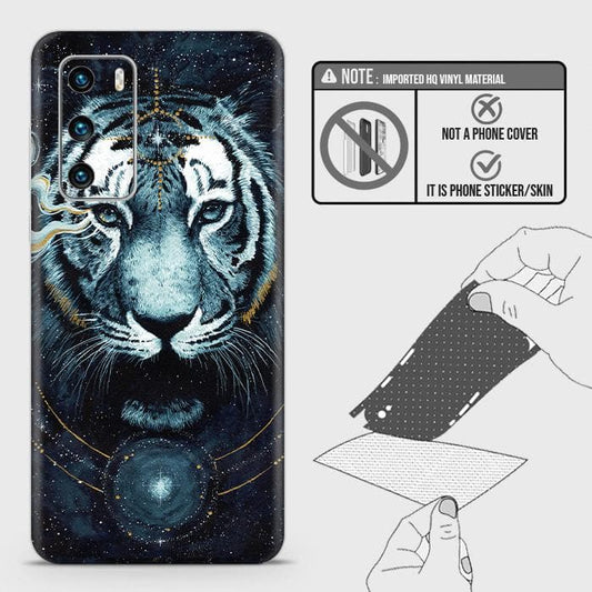 Huawei P40 Back Skin - Design 4 - Vintage Galaxy Tiger Skin Wrap Back Sticker