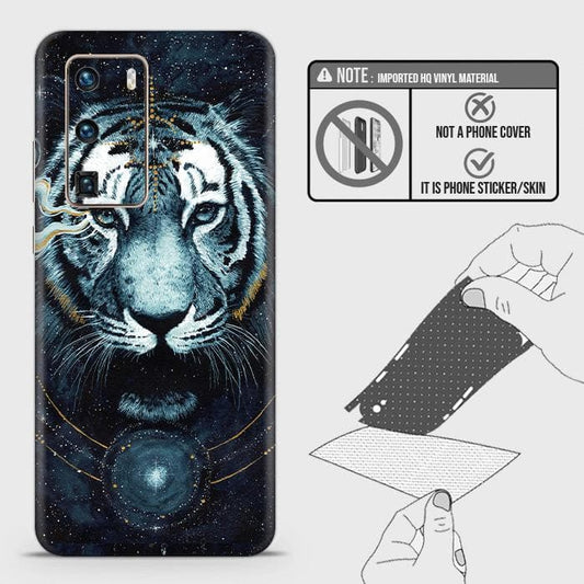 Huawei P40 Pro Back Skin - Design 4 - Vintage Galaxy Tiger Skin Wrap Back Sticker