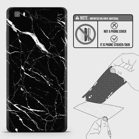 Huawei P8 Lite 2015 Back Skin - Design 6 - Trendy Black Marble Skin Wrap Back Sticker