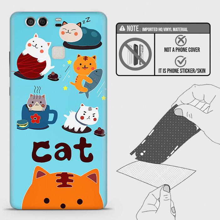 Huawei P9 Back Skin - Design 3 - Cute Lazy Cate Skin Wrap Back Sticker