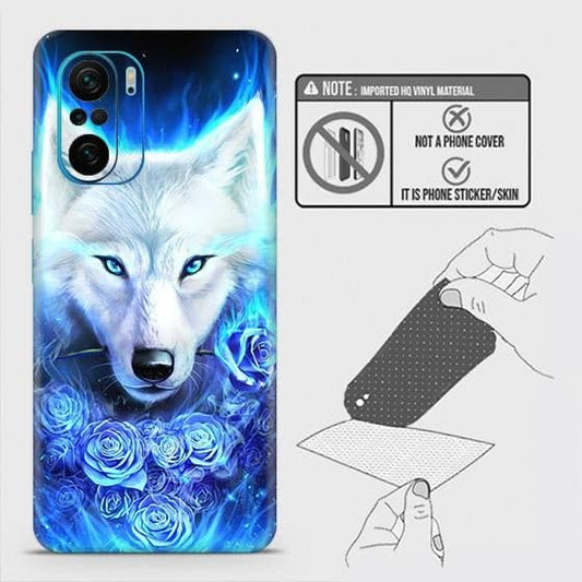 Xiaomi Poco F3 Back Skin - Design 2 - Vintage Galaxy Wolf Skin Wrap Back Sticker Without Sides