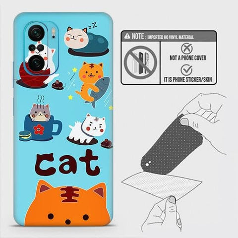 Xiaomi Poco F3 Back Skin - Design 3 - Cute Lazy Cate Skin Wrap Back Sticker Without Sides