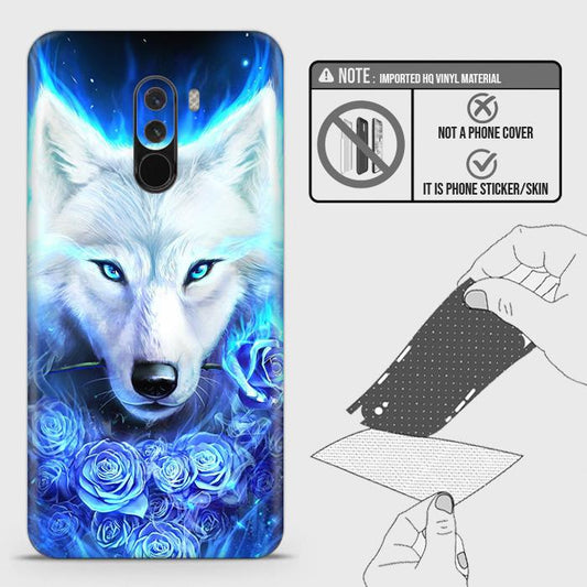 Xiaomi Pocophone F1 Back Skin - Design 2 - Vintage Galaxy Wolf Skin Wrap Back Sticker