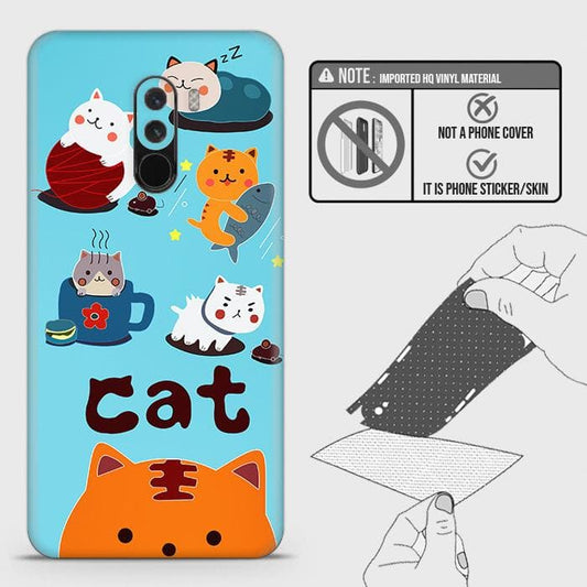 Xiaomi Pocophone F1 Back Skin - Design 3 - Cute Lazy Cate Skin Wrap Back Sticker