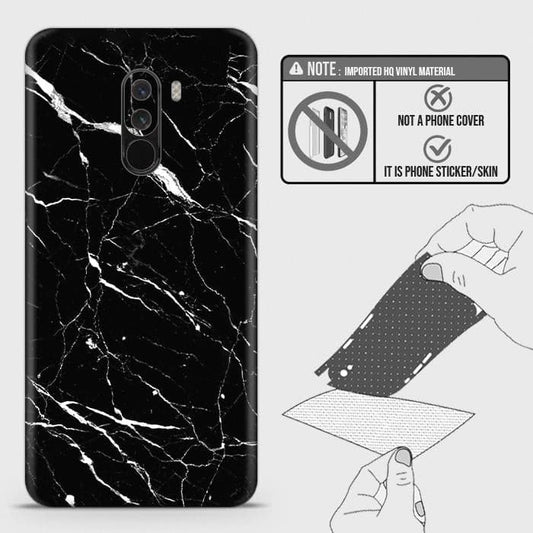 Xiaomi Pocophone F1 Back Skin - Design 6 - Trendy Black Marble Skin Wrap Back Sticker