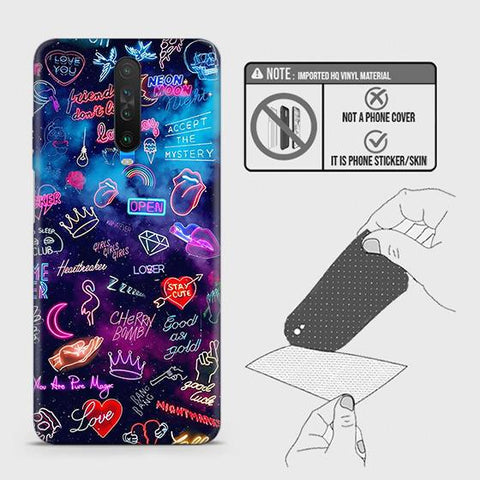 Xiaomi Poco X2 Back Skin - Design 1 - Neon Galaxy Skin Wrap Back Sticker Without Sides