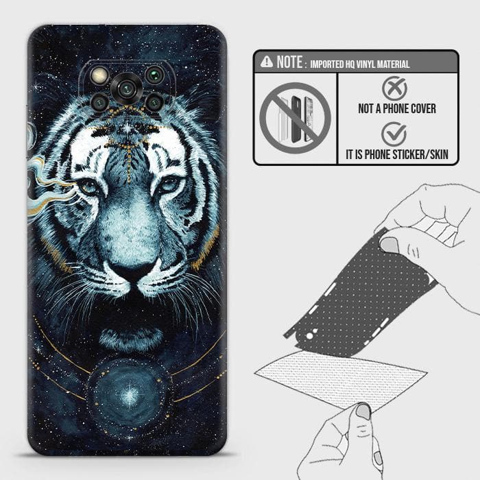 Xiaomi Poco X3 Back Skin - Design 4 - Vintage Galaxy Tiger Skin Wrap Back Sticker