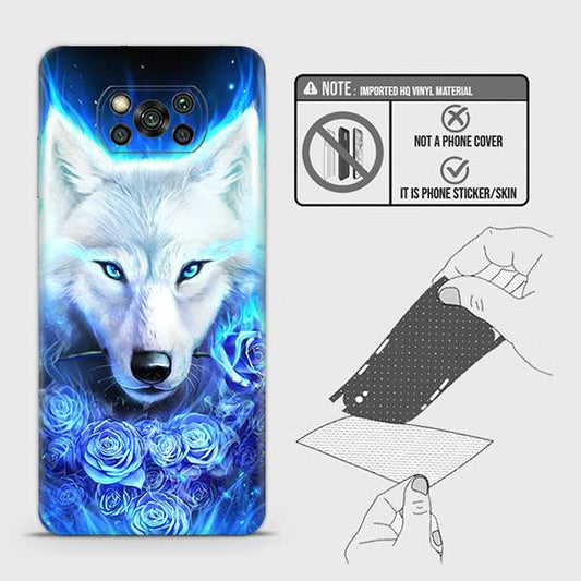 Xiaomi Poco X3 Pro Back Skin - Design 2 - Vintage Galaxy Wolf Skin Wrap Back Sticker Without Sides