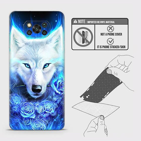 Xiaomi Poco X3 Pro Back Skin - Design 2 - Vintage Galaxy Wolf Skin Wrap Back Sticker Without Sides
