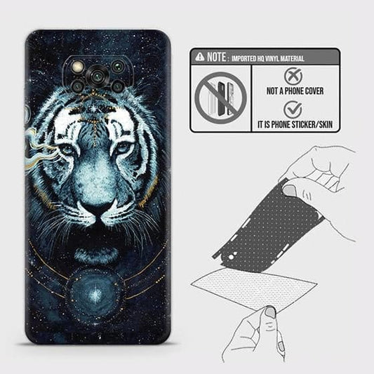 Xiaomi Poco X3 Pro Back Skin - Design 4 - Vintage Galaxy Tiger Skin Wrap Back Sticker Without Sides