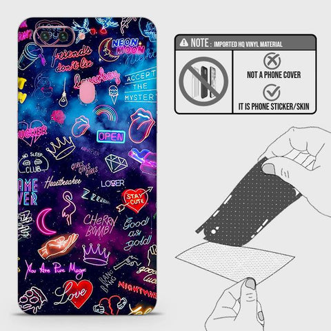 Oppo R15 Back Skin - Design 1 - Neon Galaxy Skin Wrap Back Sticker