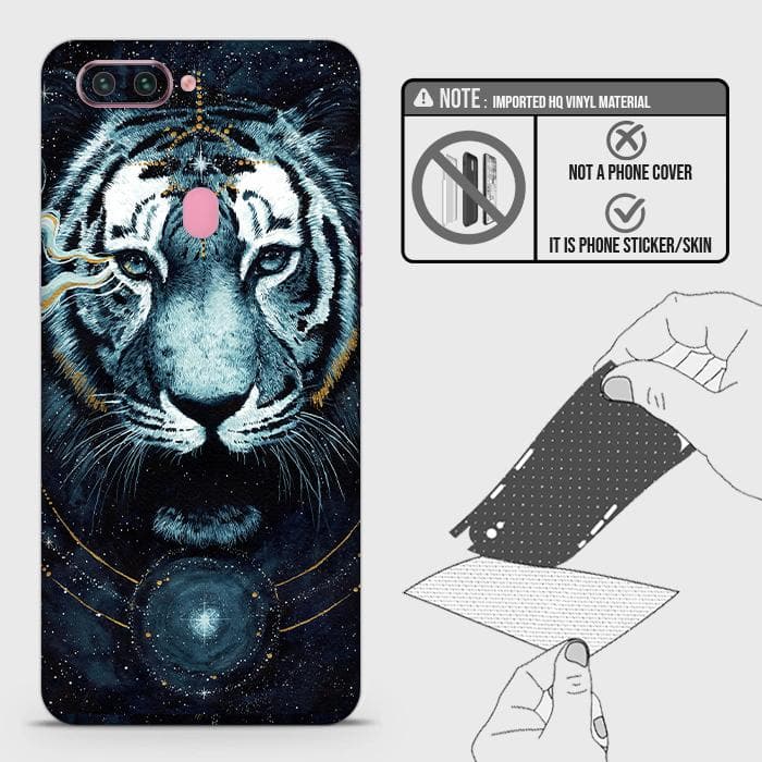 Oppo R15 Back Skin - Design 4 - Vintage Galaxy Tiger Skin Wrap Back Sticker