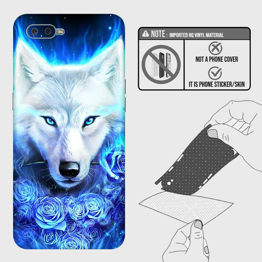 Oppo R15x Back Skin - Design 2 - Vintage Galaxy Wolf Skin Wrap Back Sticker