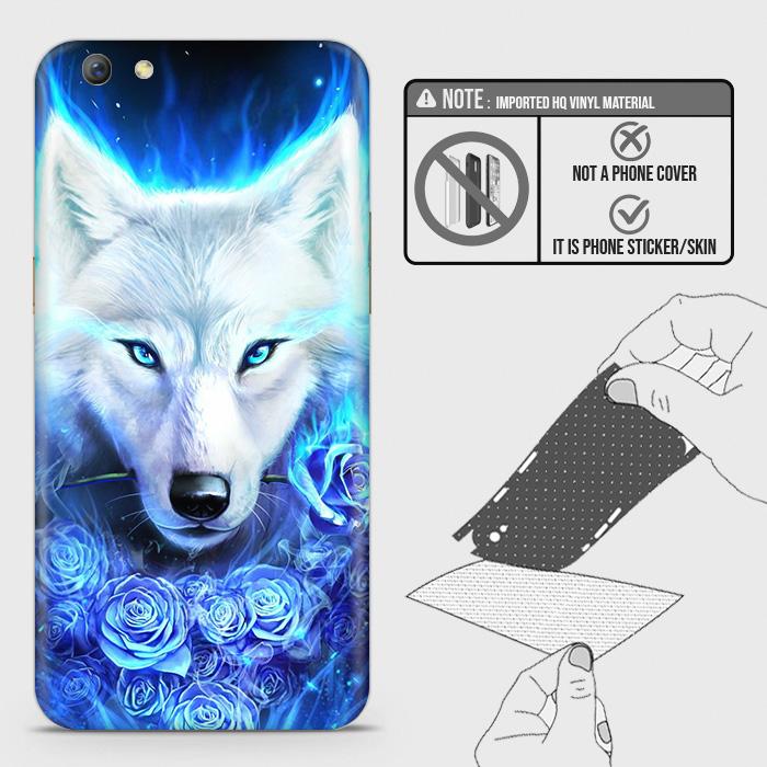Oppo R9s Back Skin - Design 2 - Vintage Galaxy Wolf Skin Wrap Back Sticker