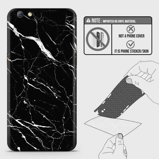 Oppo R9s Back Skin - Design 6 - Trendy Black Marble Skin Wrap Back Sticker