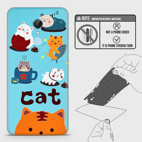 Realme 5i Back Skin - Design 3 - Cute Lazy Cate Skin Wrap Back Sticker