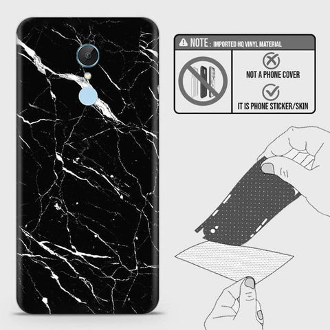 Realme 5 Back Skin - Design 6 - Trendy Black Marble Skin Wrap Back Sticker