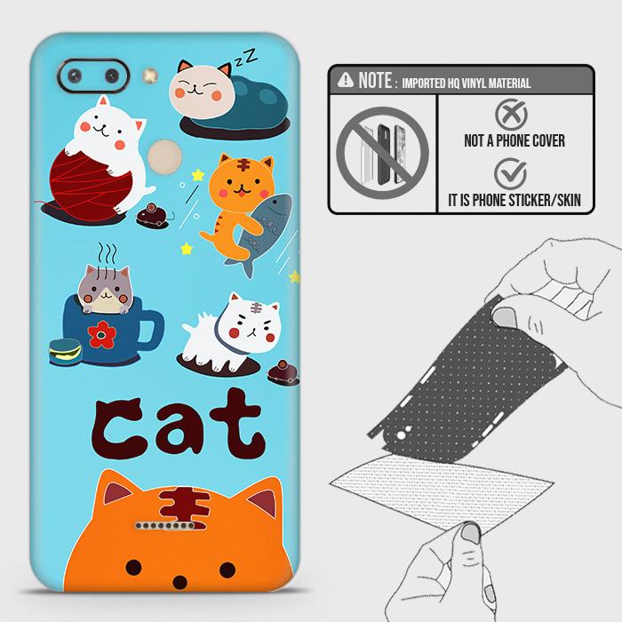 Realme 6s Back Skin - Design 3 - Cute Lazy Cate Skin Wrap Back Sticker