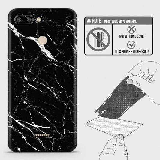 Realme 6s Back Skin - Design 6 - Trendy Black Marble Skin Wrap Back Sticker