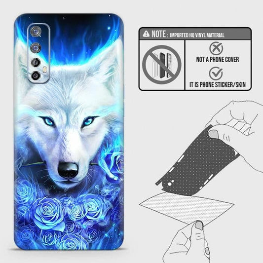 Realme 7 Back Skin - Design 2 - Vintage Galaxy Wolf Skin Wrap Back Sticker