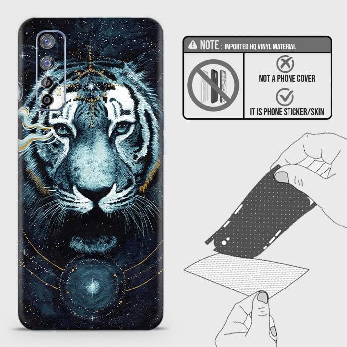 Realme 7 Back Skin - Design 4 - Vintage Galaxy Tiger Skin Wrap Back Sticker