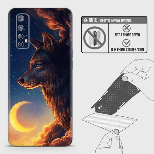 Realme 7 Back Skin - Design 5 - Mighty Wolf Skin Wrap Back Sticker