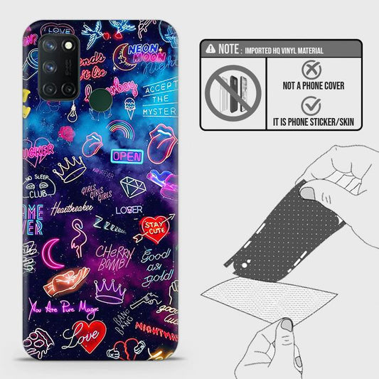 Realme 7i Back Skin - Design 1 - Neon Galaxy Skin Wrap Back Sticker