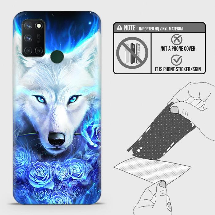 Realme 7i Back Skin - Design 2 - Vintage Galaxy Wolf Skin Wrap Back Sticker