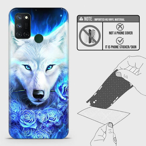 Realme 7i Back Skin - Design 2 - Vintage Galaxy Wolf Skin Wrap Back Sticker