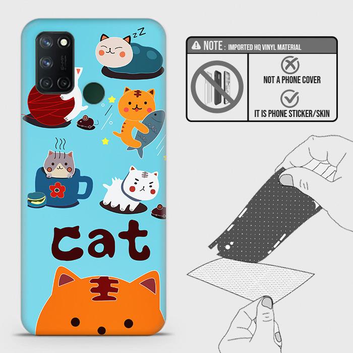 Realme 7i Back Skin - Design 3 - Cute Lazy Cate Skin Wrap Back Sticker