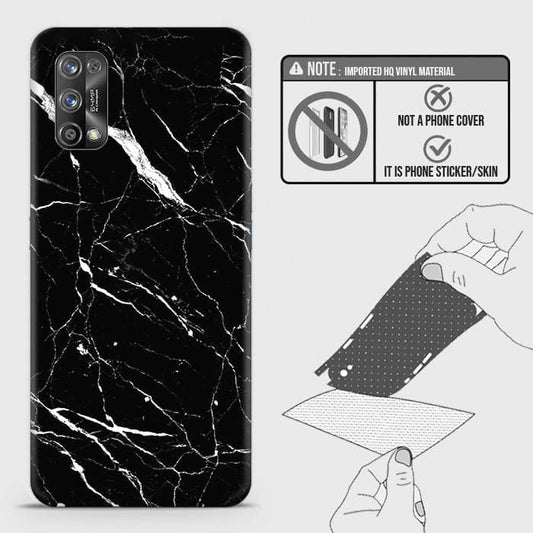 Realme 7 Pro Back Skin - Design 6 - Trendy Black Marble Skin Wrap Back Sticker