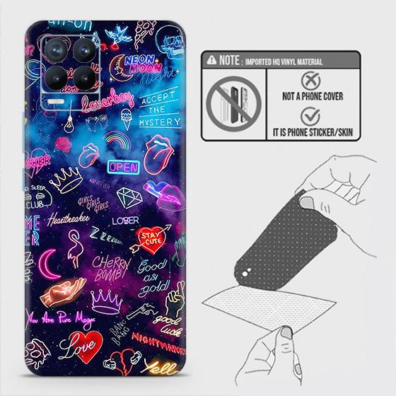 Realme 8 Back Skin - Design 1 - Neon Galaxy Skin Wrap Back Sticker Without Sides