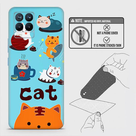 Realme 8 Back Skin - Design 3 - Cute Lazy Cate Skin Wrap Back Sticker Without Sides