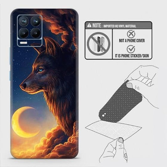 Realme 8 Back Skin - Design 5 - Mighty Wolf Skin Wrap Back Sticker Without Sides