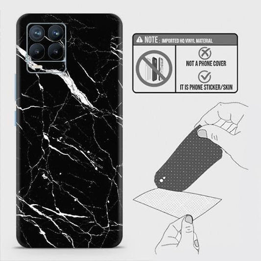 Realme 8 Back Skin - Design 6 - Trendy Black Marble Skin Wrap Back Sticker Without Sides