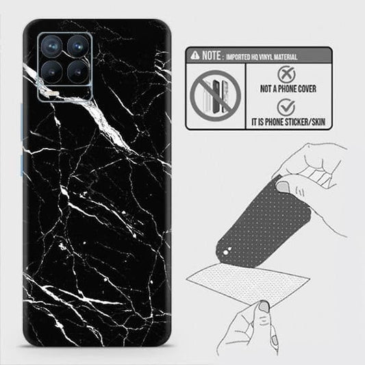 Realme 8 Pro Back Skin - Design 6 - Trendy Black Marble Skin Wrap Back Sticker Without Sides