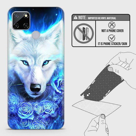 Realme C12 Back Skin - Design 2 - Vintage Galaxy Wolf Skin Wrap Back Sticker Without Sides