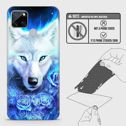 Realme C12 Back Skin - Design 2 - Vintage Galaxy Wolf Skin Wrap Back Sticker