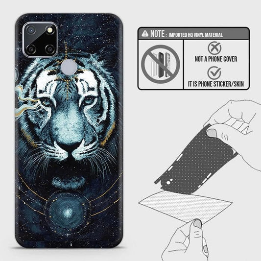 Realme C12 Back Skin - Design 4 - Vintage Galaxy Tiger Skin Wrap Back Sticker Without Sides