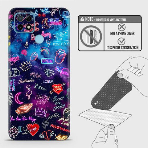 Realme C21 Back Skin - Design 1 - Neon Galaxy Skin Wrap Back Sticker