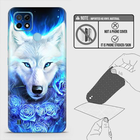 Realme C21 Back Skin - Design 2 - Vintage Galaxy Wolf Skin Wrap Back Sticker