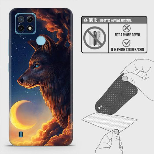 Realme C21 Back Skin - Design 5 - Mighty Wolf Skin Wrap Back Sticker
