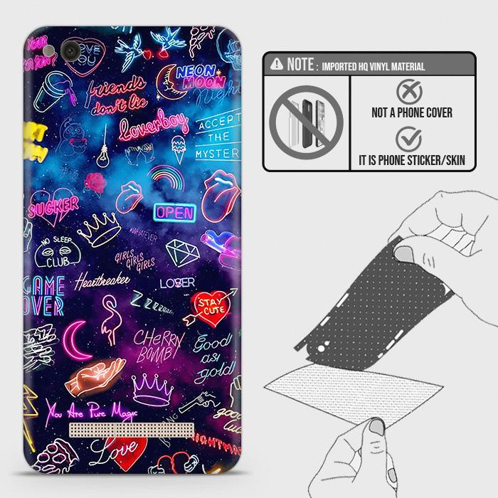 Xiaomi Redmi 4A Back Skin - Design 1 - Neon Galaxy Skin Wrap Back Sticker